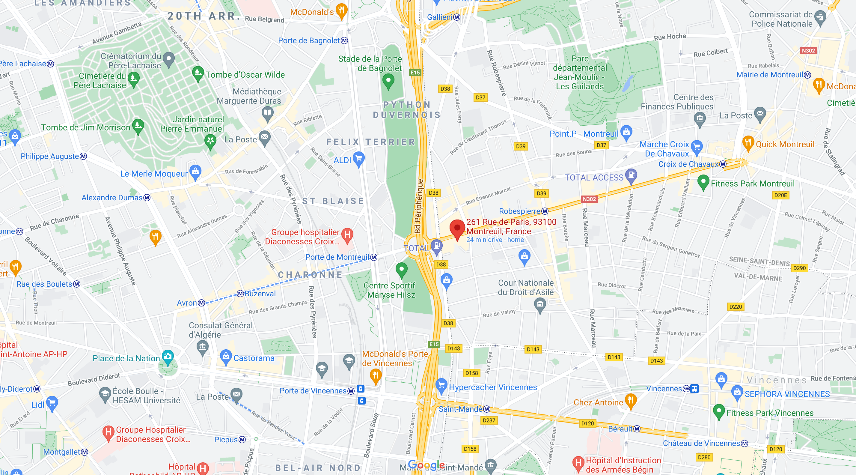 Localisation Connection 261 rue de Paris 93100 Montreuil